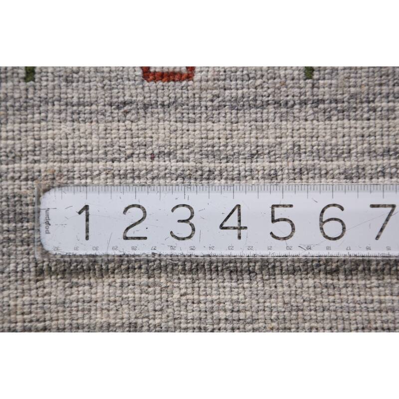 Hand Knotted Oriental 100% Wool Carpet Tribal Animal Pictorial Greys & Charcoal Gabbeh Area Rug - 8' 0'' X 5' 0''