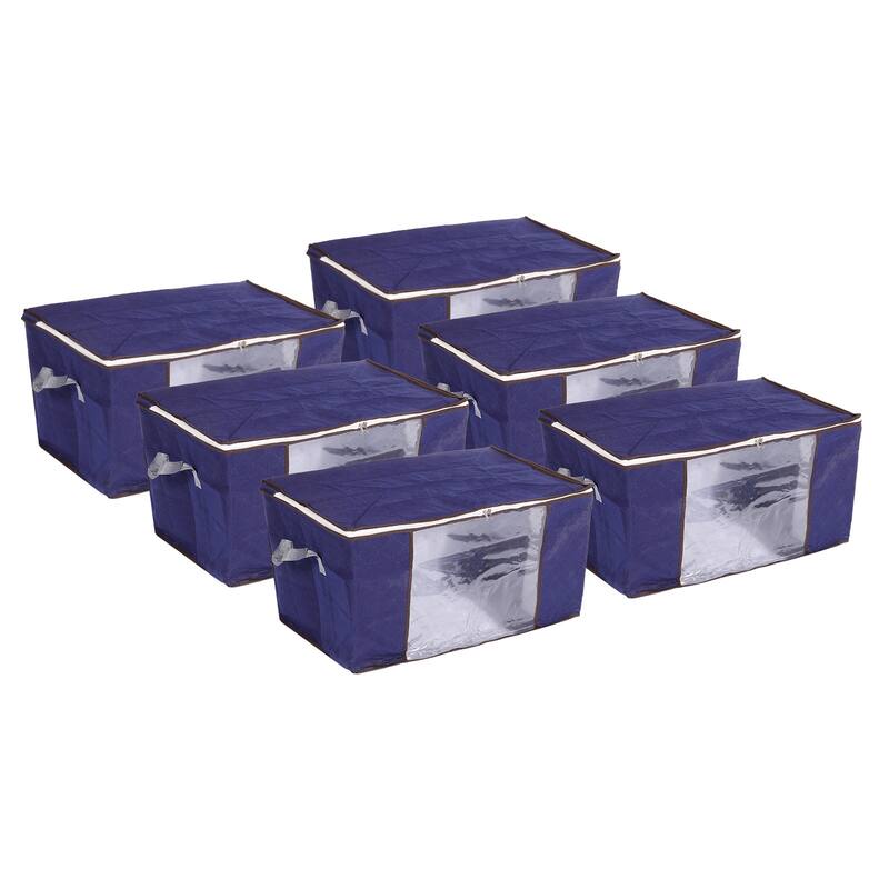 Clothes Storage Bags for Comforters 6pcs, Foldable Closet Organizer