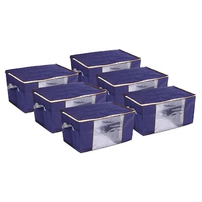 Clothes Storage Bags for Comforters 6pcs, Foldable Closet Organizer