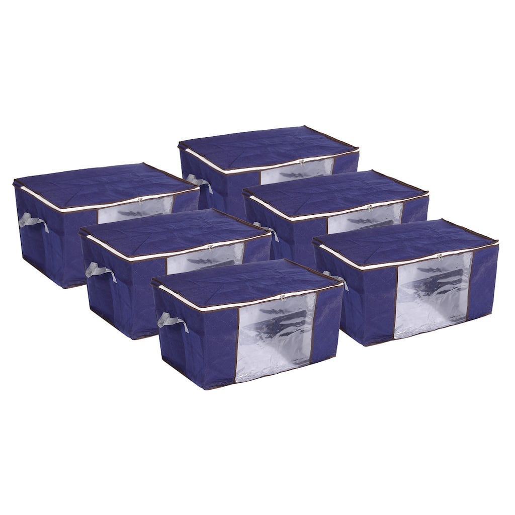 Clothes Storage Bags for Comforters 6pcs, Foldable Closet Organizer
