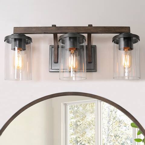 Modern Farmhouse 3-Light Bathroom Vanity Light Cylinder Metal Wall sconces