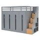 preview thumbnail 20 of 24, Modern Loft Bed with Two-Tone Storage Stairs and Pull-Out Wardrobes