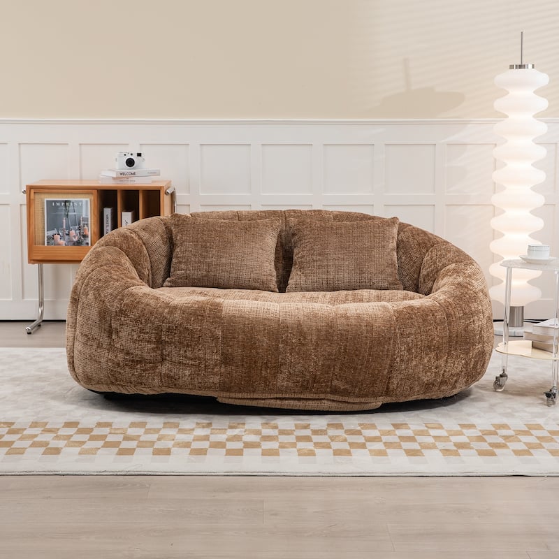Bean Bag Chair Lazy Sofa Durable Comfort Lounger High Back Bean Bag Chair Couch for Adults and Kids - Coffee