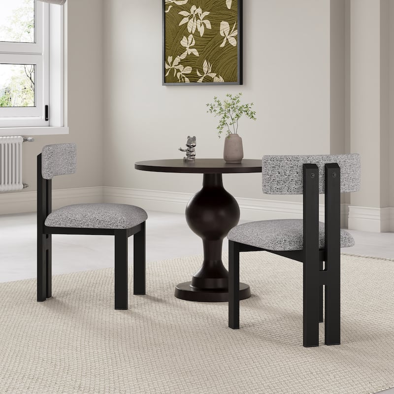 Dalenor Upholstered 3-piece Dining Set with Aluminum Table and Cushioned Chairs by Christopher Knight Home - Beige+Black+Natural