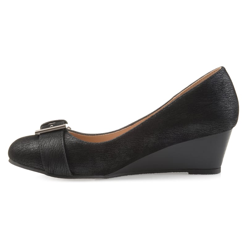 Journee Collection Women's Graysn Comfort Insole Slip On Round Toe Wedge