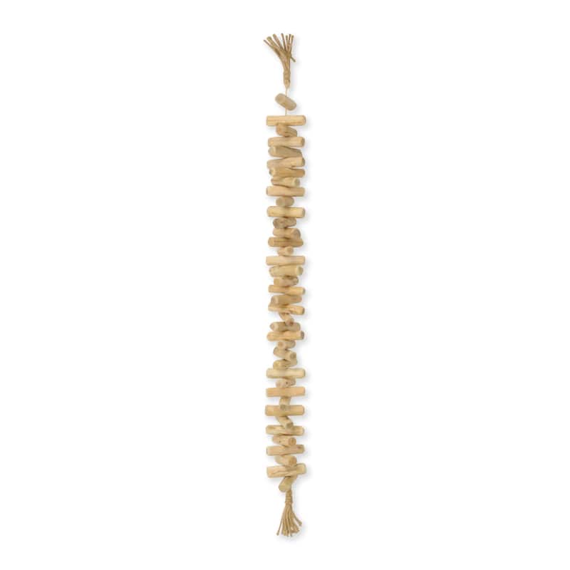 HomeRoots 40" Brown Wood Rods And Rope Decorative Tassel - 3.25' X '40' X '1