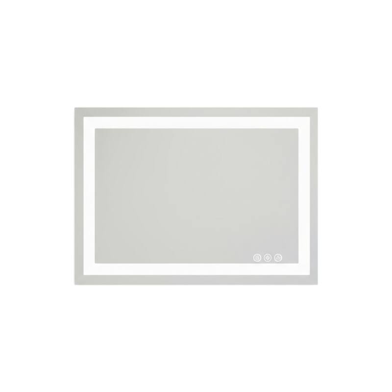 HomeRoots 20" Clear Lighted Frameless Bathroom Vanity Mirror - 28.00 in. x 20.00 in. x 1.20 in.