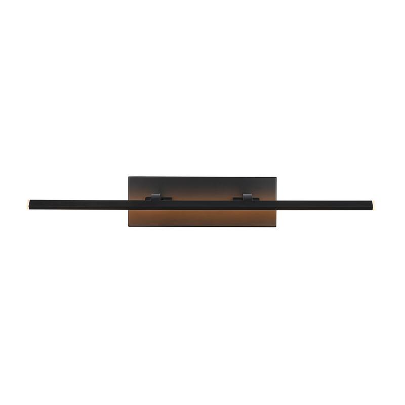 Modern 1-Light Industrial Matte Black Linear Adjustable Integrated Dimmable LED Vanity Light/ Picture Light