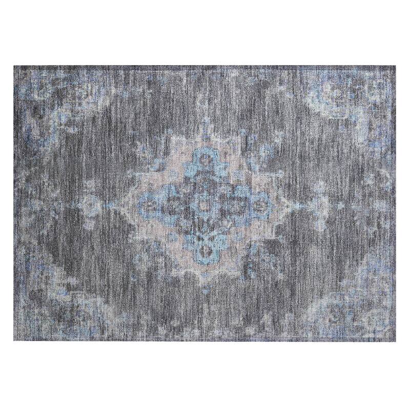 Machine Washable Indoor/ Outdoor Traditional Tabriz Chantille Rug