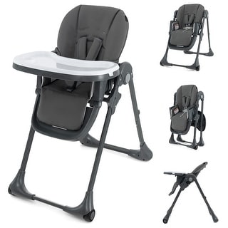 Gymax Baby High Chair w/ 7 Height & 3 Footrest Adjustable Cup holder 2