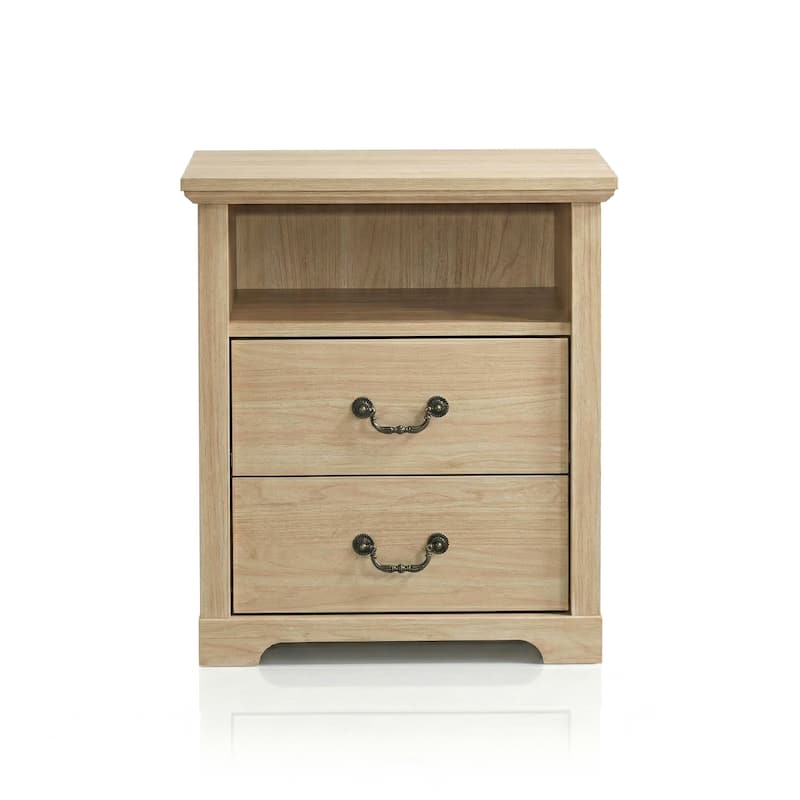 247 Shop At Home Marie 2-Drawer Set of 2 Nightstands with Open Storage Shelf