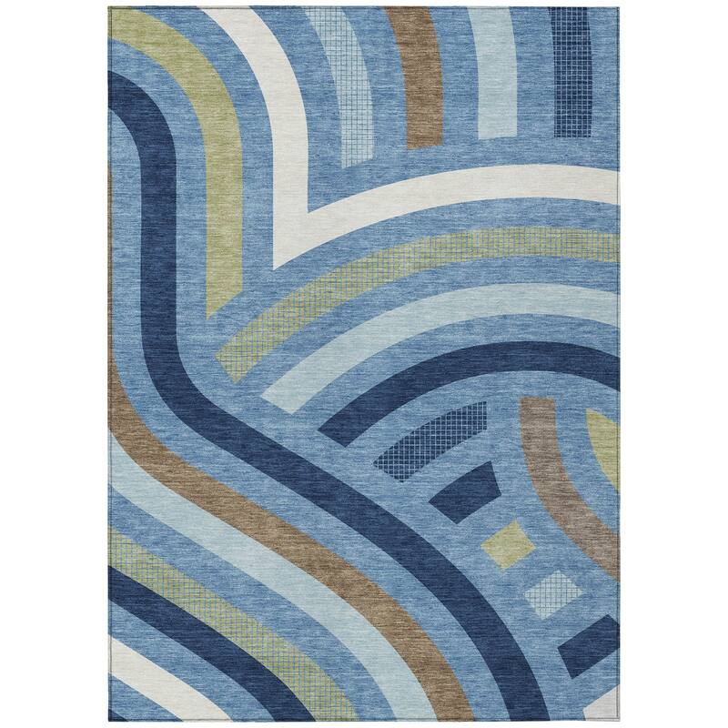 Machine Washable Indoor/ Outdoor Modern Jalen Chantille Rug