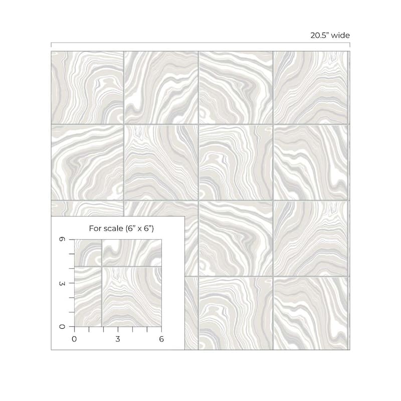 Luxe Haven Marbled Tile Peel and Stick Wallpaper