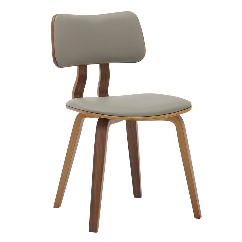 5-Piece Dining Set with 47-Inch Round Walnut Dining Table and 4 Leather Accent Side Chairs