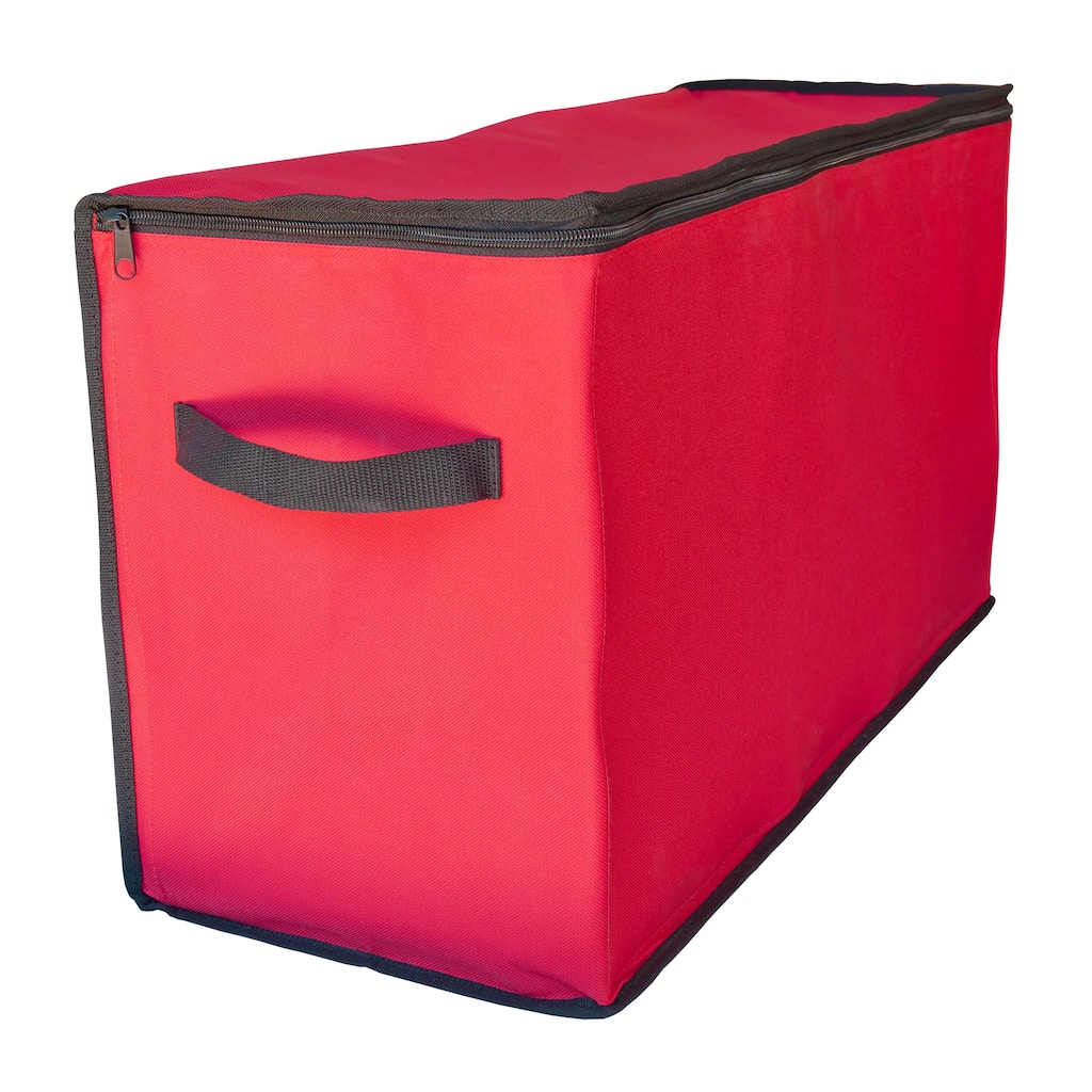96ct Red and Black Zip Up Christmas Ornament Storage Tub - 25"
