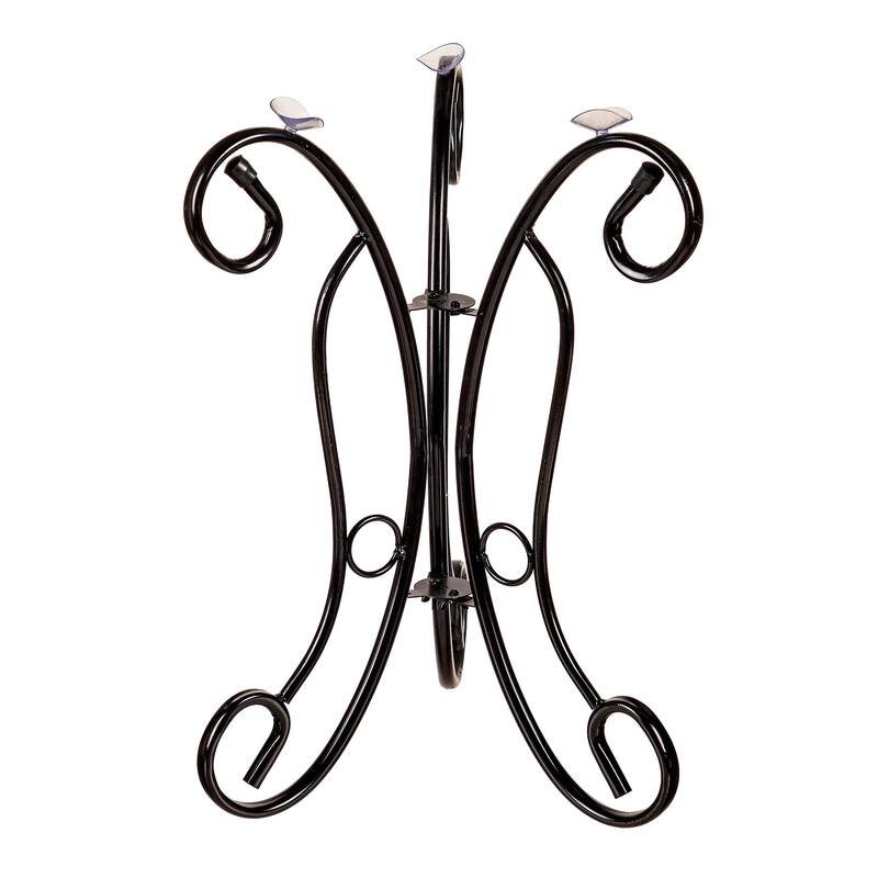 20 in. Curlicue Metal Bird Bath Stand