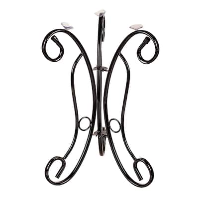 20 in. Curlicue Metal Bird Bath Stand