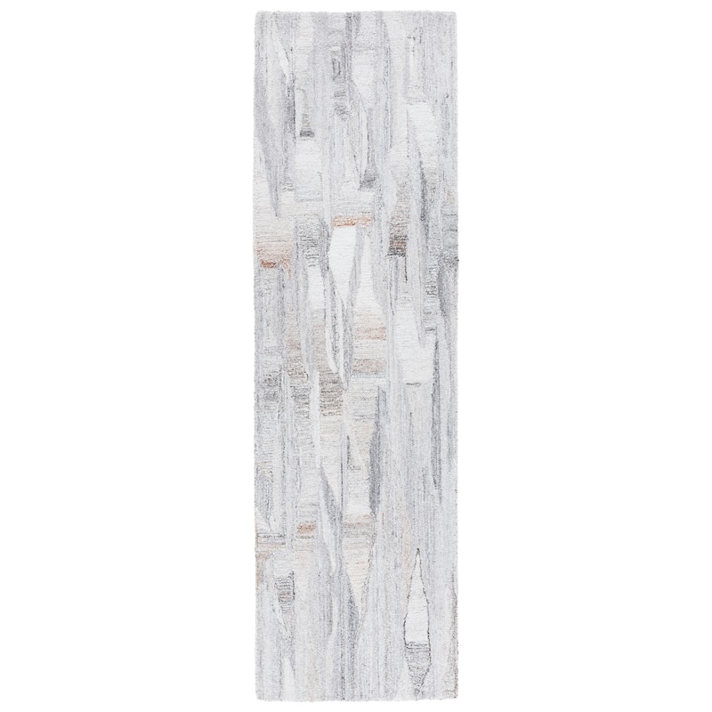 SAFAVIEH Handmade Abstract Ainagul Contemporary Rug - 2'3" x 8' Runner - Beige/Brown