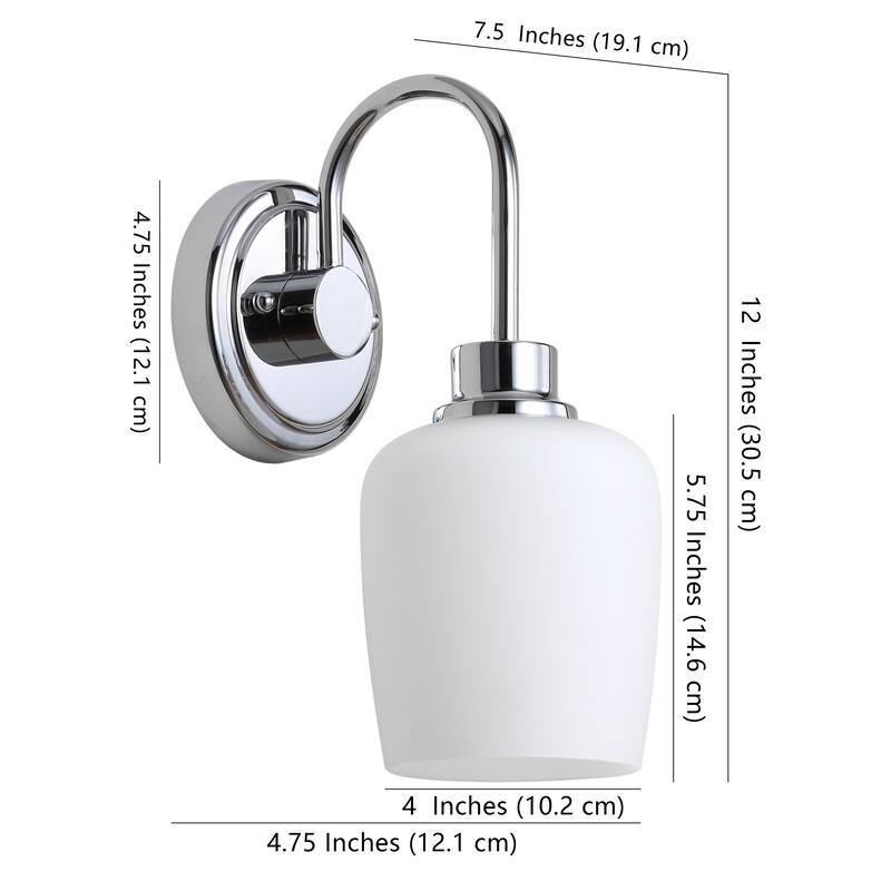 SAFAVIEH Lighting Casen 1-light Chrome LED Bathroom Sconce - 4.8"x7.5"x12"