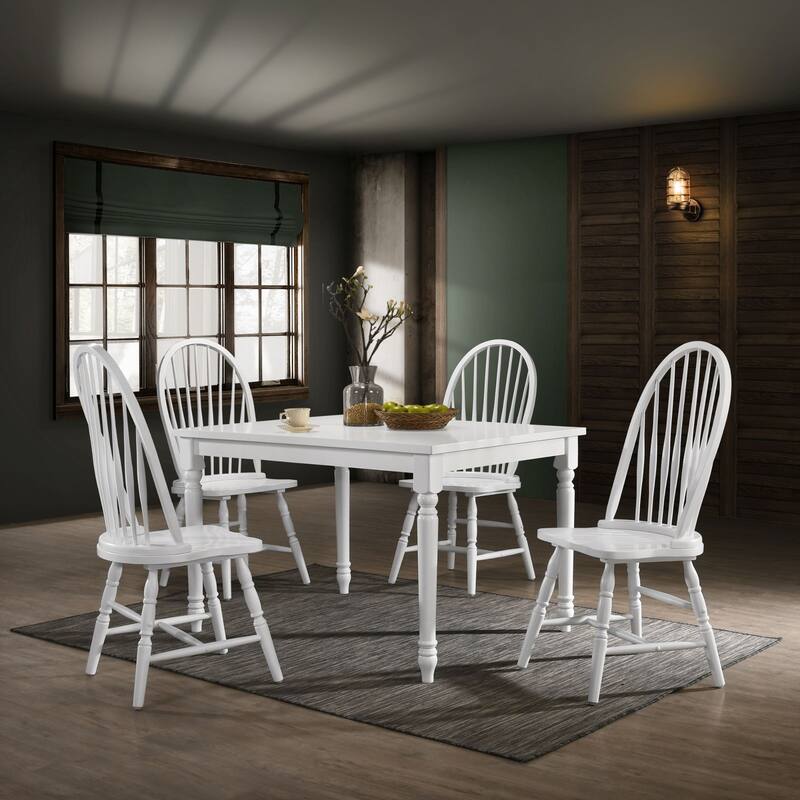 Solid Windsor Back Dining Chair - 40.5" - White