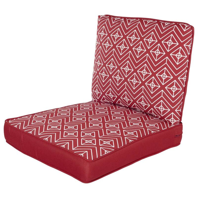 Haven Way Universal Outdoor Deep Seat Lounge Chair Cushion Set - 23X26 - Red Diamond