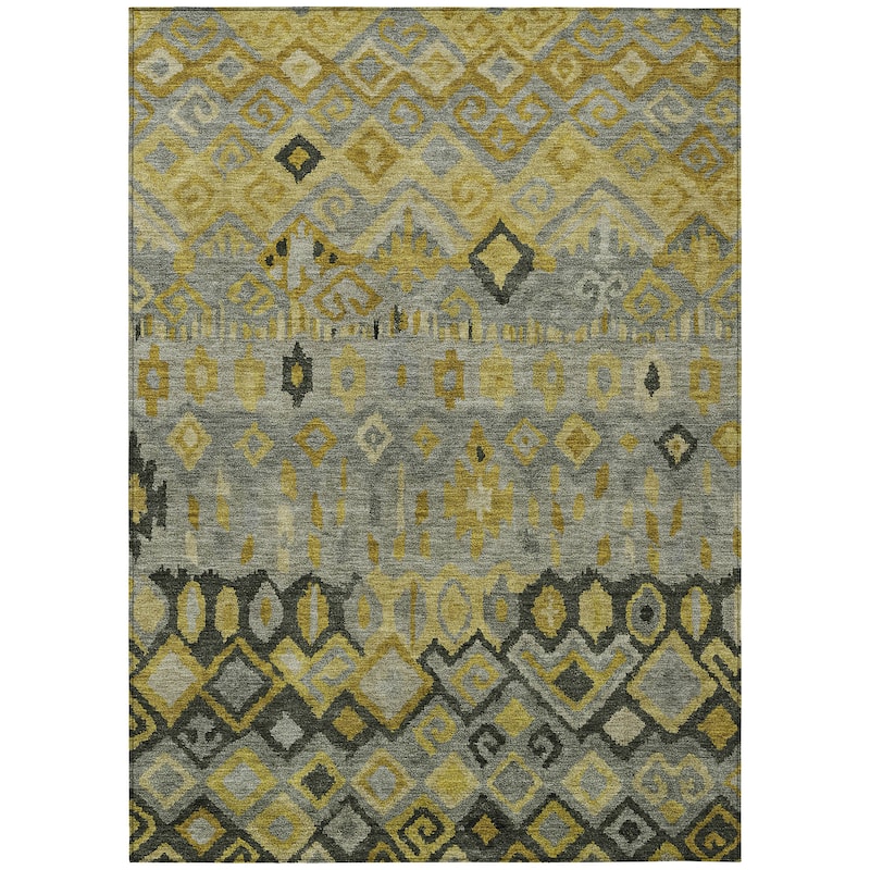 Machine Washable Indoor/ Outdoor Boho Moroccan Chantille Rug