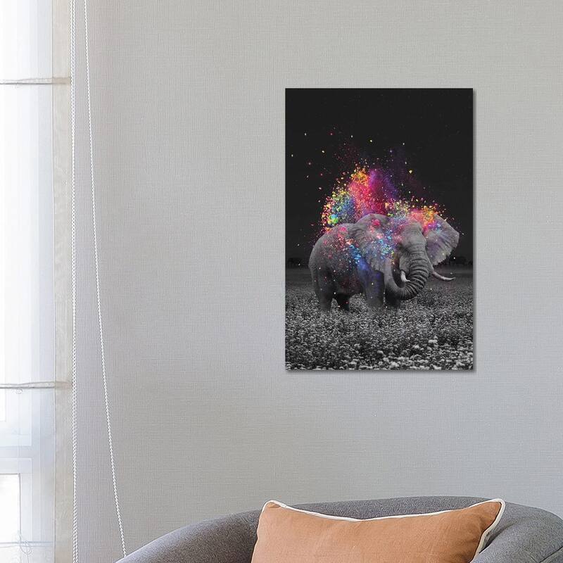 iCanvas "True Colors Elephant" by Soaring Anchor Designs Canvas Print - 26x18x1.5