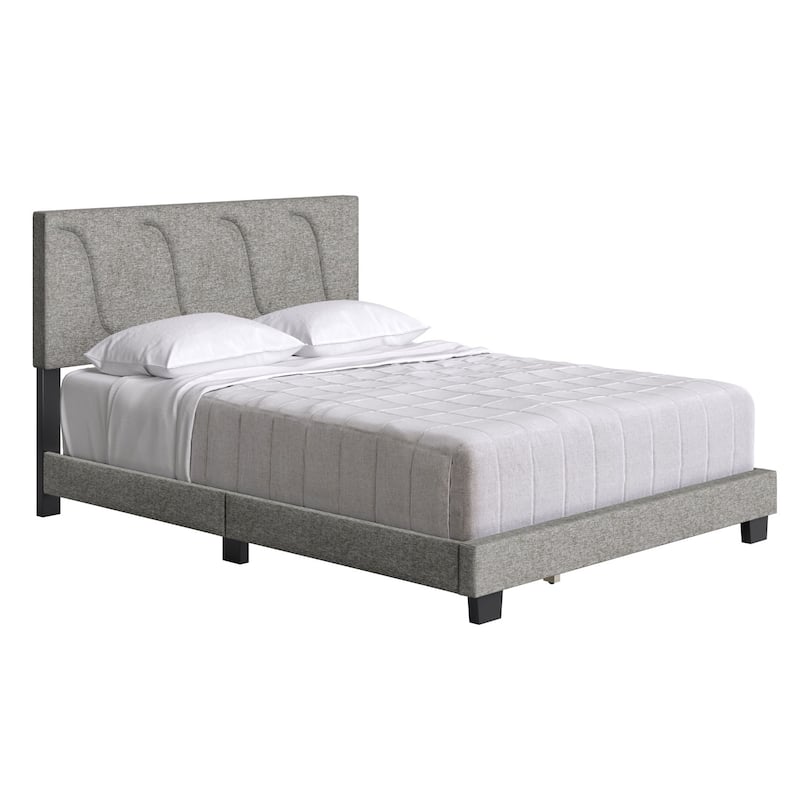 Boyd Sleep Aberdeen Linen Upholstered Queen Platform Bed Frame & Headboard, Grey