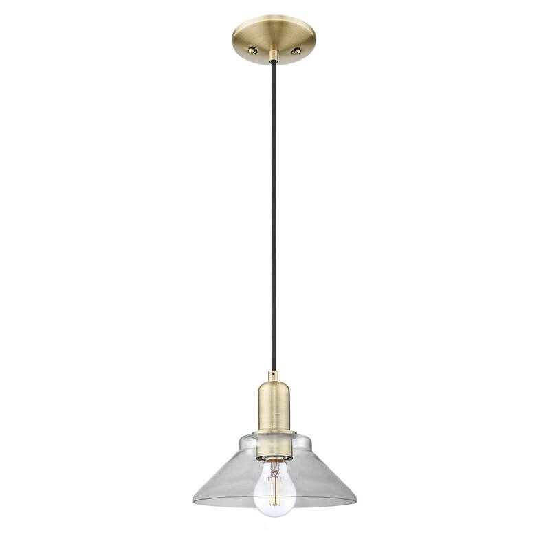 Innovations Lighting Endless Possibilities Arcadia - Orwell - 1 Light 8" Cord Hung Mini Pendant - Antique Brass/Clear