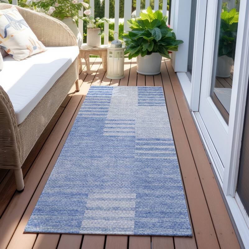 Machine Washable Indoor/ Outdoor Chantille Geometric Contemporary Rug