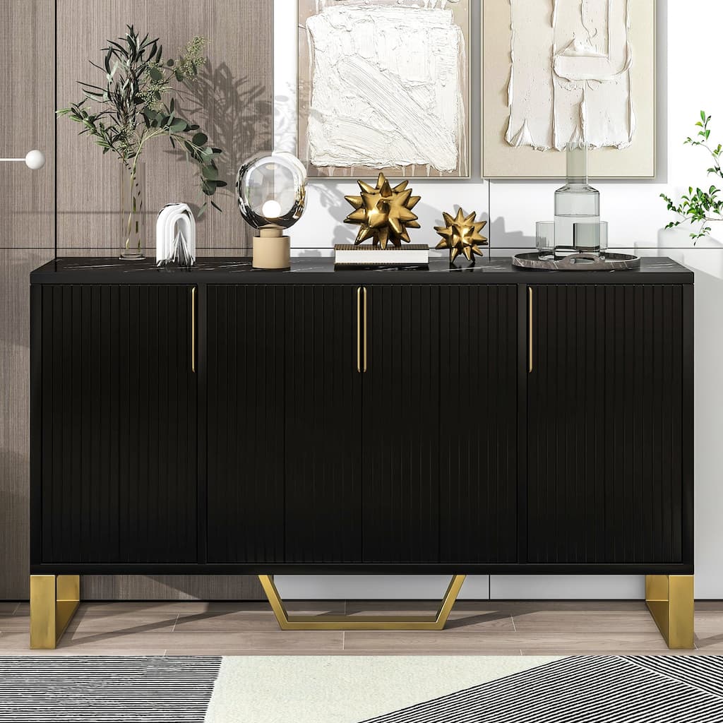60" Wide Wood 4-door Sideboard