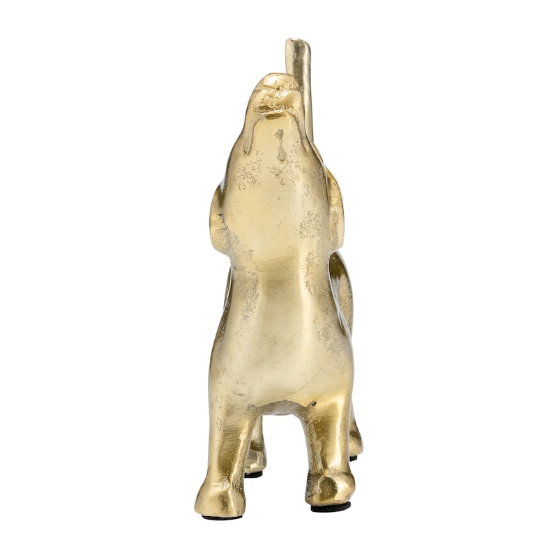Sagebrook Home 8"L Metal, Decor Howling Dog, Gold, Novelty, 6"H, Solid Color - 8.0" x 3.0" x 6.0"