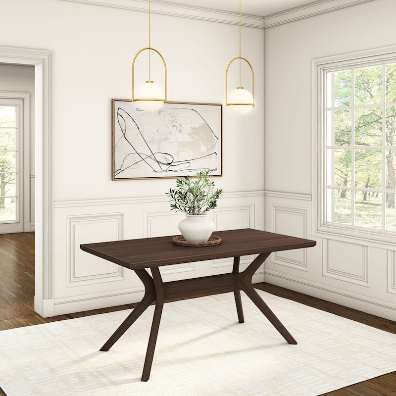 Plank and Beam Verso Cross Leg Rectangular Dining Table - 60" - Walnut