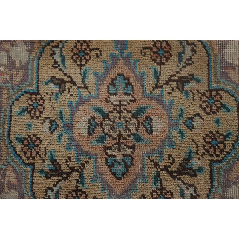 Over-Dyed Tabriz Persian Vintage Area Rug Hand-Knotted Wool Carpet - 7'0"x 10'11"
