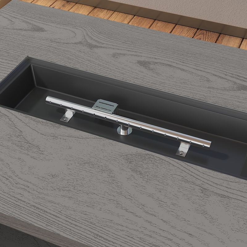 Outdoor Propane Fire Pit Table w/Hidden Tank Cabinet 50,000 BTU Gas Fire Table for Patio Deck CSA Certified