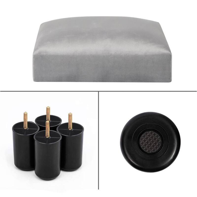 Adeco 15'' Small Ottoman Upholstered Foot Rest