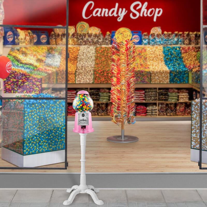 Gumball Machine Stand White Fits 15in Candy Dispensers