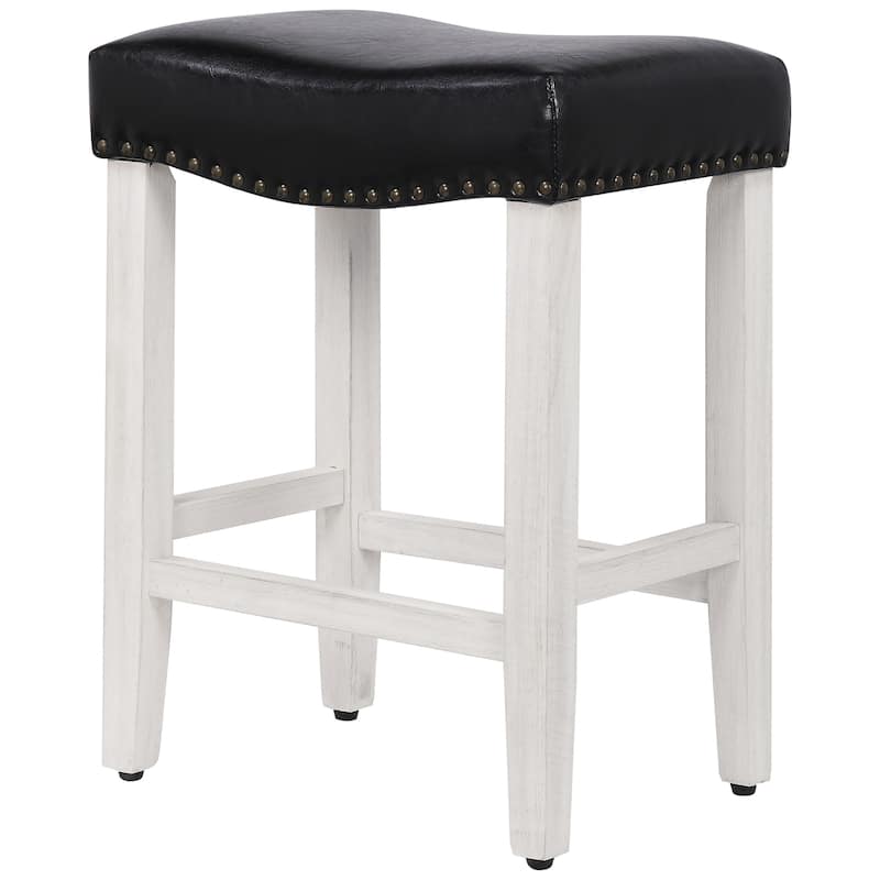Jameson Upholstered Polyester Antique White 24 Inch Counter Stool (Set Of 2)