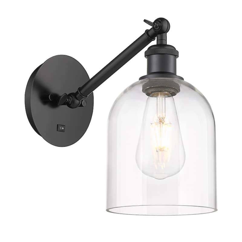 Innovations Lighting 317-1W-10-6 Bella Sconce Bella 10" Tall Wall - Matte Black / Clear