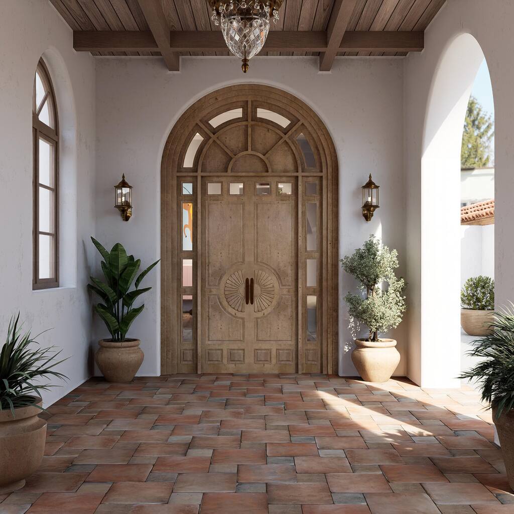 Merola Tile Benisa Marelle Cotto with Teja Taco 11-7/8" x 17-3/4" Porcelain Floor and Wall Tile - Case (22 Tiles)