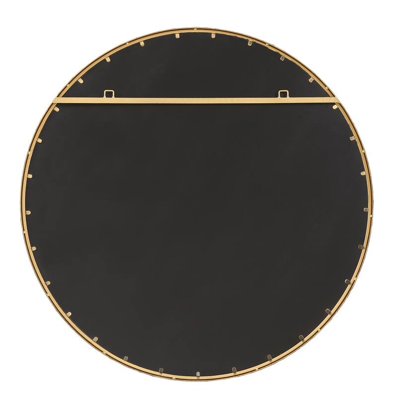 Beveled Rustic Round Wall Mirror - 79.75" - Gold