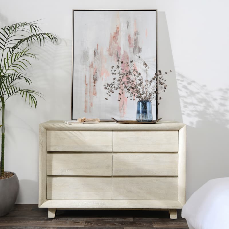 Classic Home Reece Six-Drawer Mango Wood Dresser in Sand