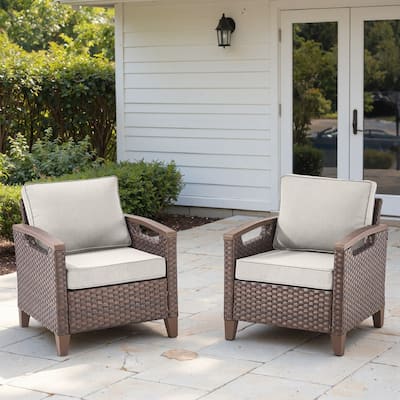 Pocassy Outdoor Patio Sofa Chair Ottoman Table Furniture Set