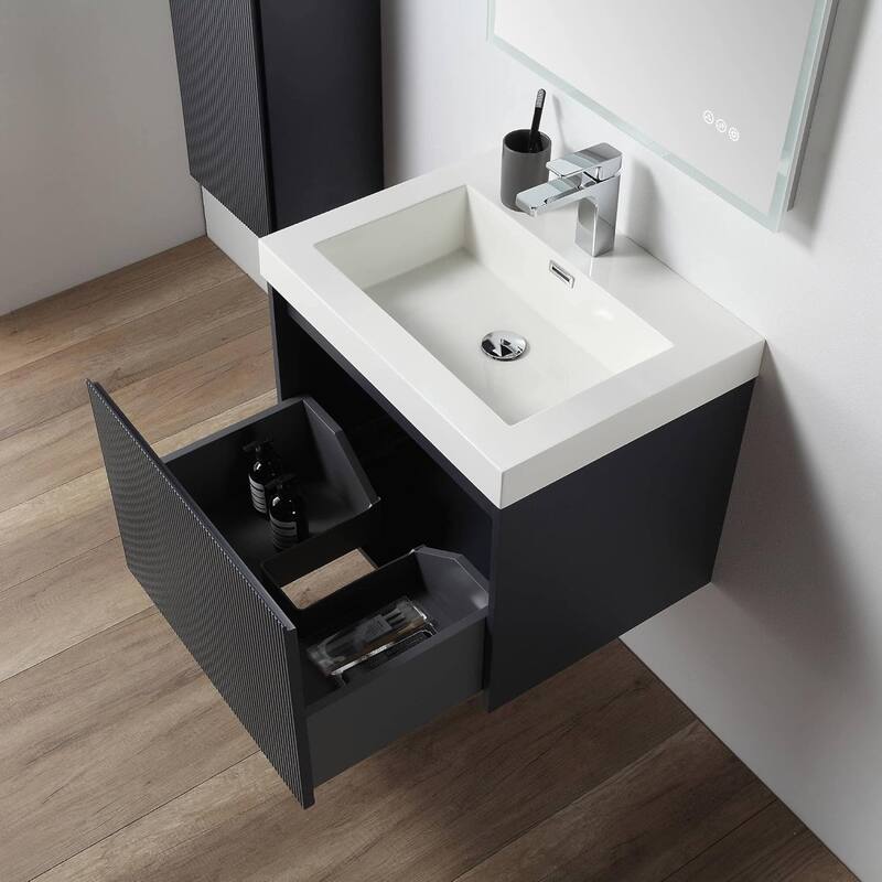 Blossom Positano 24" Floating Vanity with Sink & Side Cabinet