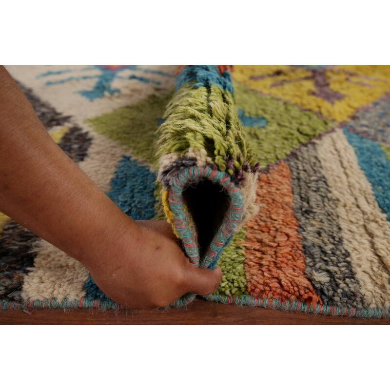 All-Over Trellis Moroccan Oriental Area Rug Handmade Wool Carpet - 8'11" x 12'3"