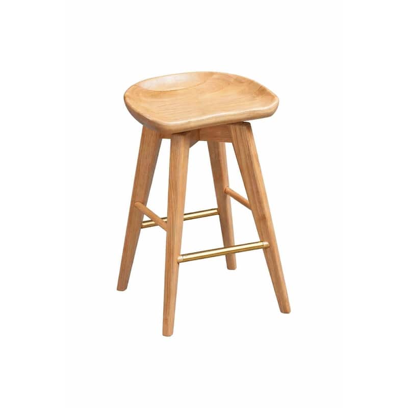 Bali Backless Wood Swivel Barstool