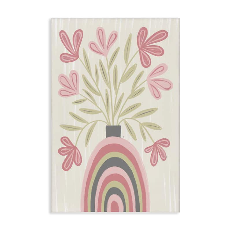 Stupell Pastel Arched Flower Vase Canvas Wall Art Design By Martina Pavlova - 20 x 30