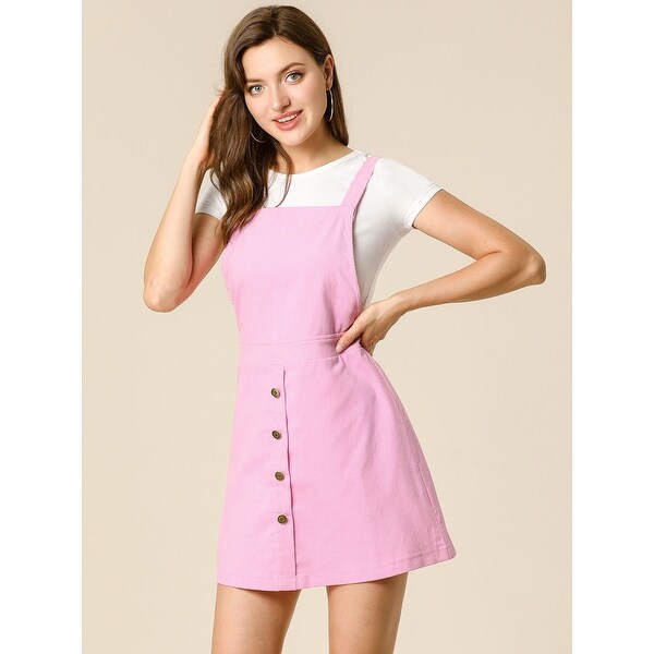pink corduroy overall dress