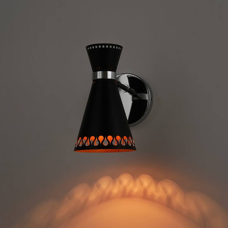 Mid-Century Modern 1-Light Adjustable Head Hourglass Wall Sconce