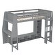 preview thumbnail 13 of 25, Wood Gaming Loft Bed with LED, Desk, Cabinets, Clothes Rack聽